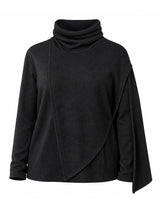 Men's Early Autumn Structural Asymmetrical Cowl-Cape Draped Ribbed Knit Sweater SKUL80476