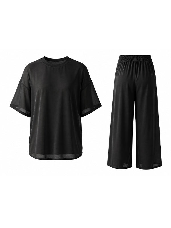 Men's Solid Color Semi Sheer Casual Two Pieces Outfit SKUL53020