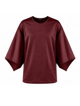 Men's Romantic Avant-Garde High-Shine Satin Kimono-Sleeve Flowy T-shirt SKUL80552