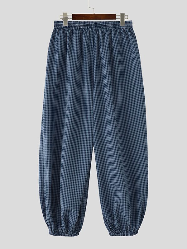 Men's Casual Plaid Lantern Pant SKUL48767