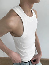 Men's Minimalist Ribbed Slim Fit Racerback Tank SKUL74444
