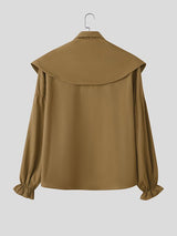 Men's Solid Color Layered Long Sleeve Shirt SKUL41159