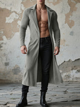 Men's Solid Color Textured Long Sleeve Cardigan SKUL25807