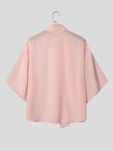 Men's Avant-Garde New Romanticism Sheer Organza Long Pussy-Bow Shirt SKUL68398