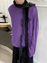 Men's Hollow Mesh Crew Neck Long Sleeve T-Shirt SKUL41198