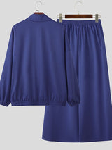 Men's Solid Color Loose Casual Two Pieces Outfit SKUL51067