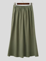 Men's Bohemian Ethnic Style Draped Wrap Front Loose Wide Leg Skirt SKUL60637