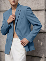 Men's Yuppie Smart-Casual Relaxed Tailored Single-Breasted Long Sleeve Blazer SKUL78170