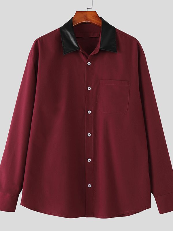 Men's Deconstructed Open Back Long Sleeve Shirt SKUL50531