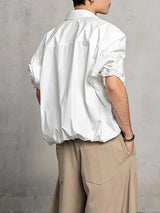 Men's Slant Placket Loose Long Sleeve Shirt SKUL32995