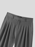 Mens Solid Pleats Side Pockets Casual Pants SKUK52978