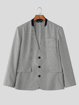 Men's Colorblock Plaid Long Sleeve Blazer SKUL27298