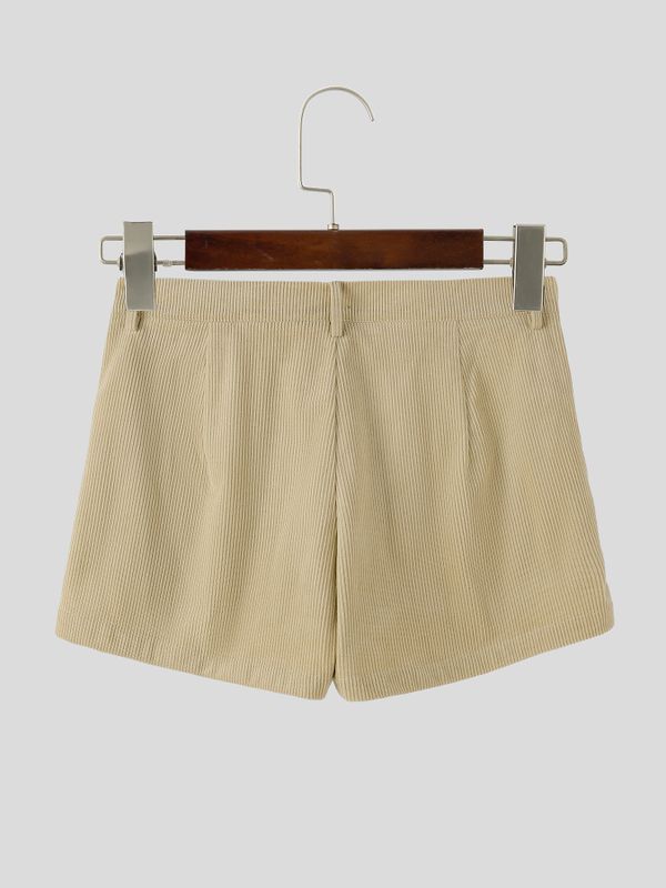 Men's Summer Beach Ribbed Button Fly Short SKUL80348