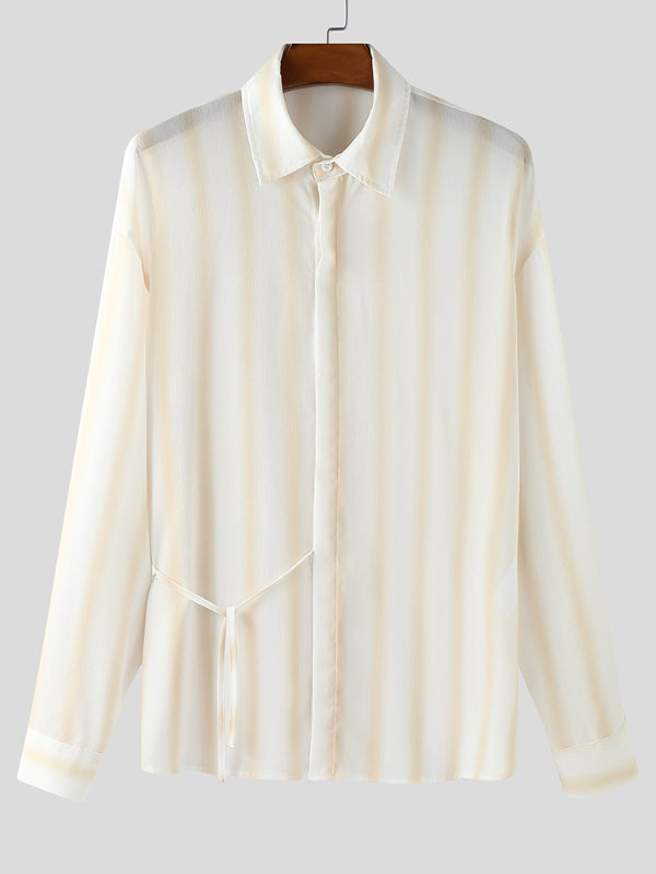 Men's Striped Casual Long Sleeve Shirt SKUL22244