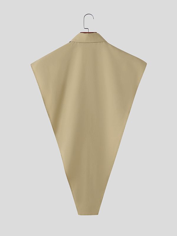 Men's Solid Color Inverted Triangle Sleeveless Shirt SKUL42636