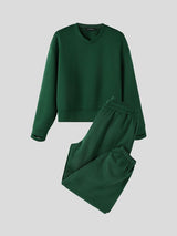Men's Early Autumn Urban Casual V-Neck Two Pieces Outfit SKUL79635