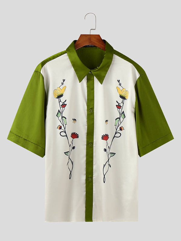 Mens Floral Print Short-Sleeve Shirt SKUL07498