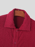 Mens Solid Button Front Plush Knit Cardigan SKUK41416