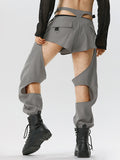 Mens Cutout Design Solid Elastic Cuff Pants SKUK12370