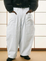 Mens Striped Wide-Leg Casual Pant SKUL07796