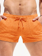 Men's Beach Vacation Drawstring Elastic Waist Beach Gym Casual Short SKUL66983