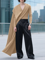 Men's Knit Textured Shawl Long Sleeve T-Shirt SKUL29769