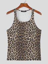 Men's Leopard Print Textured Tank SKUL46089