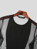 Mens Mesh Patchwork Long Sleeve Bodysuit SKUK21528