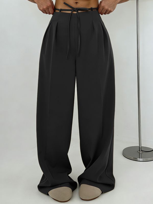 Men's Tie Waist Wide Leg Casual Pant SKUL62060