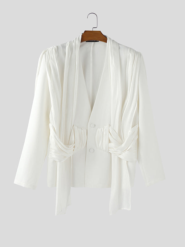 Men's Shiny Casual Long Sleeve Blazer SKUL25103