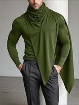 Men's Solid Color Knit Turtleneck Long Sleeve T-Shirt SKUL32883