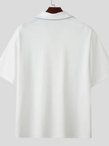 Men's Color Block Zip Lapel Shirt SKUL37556