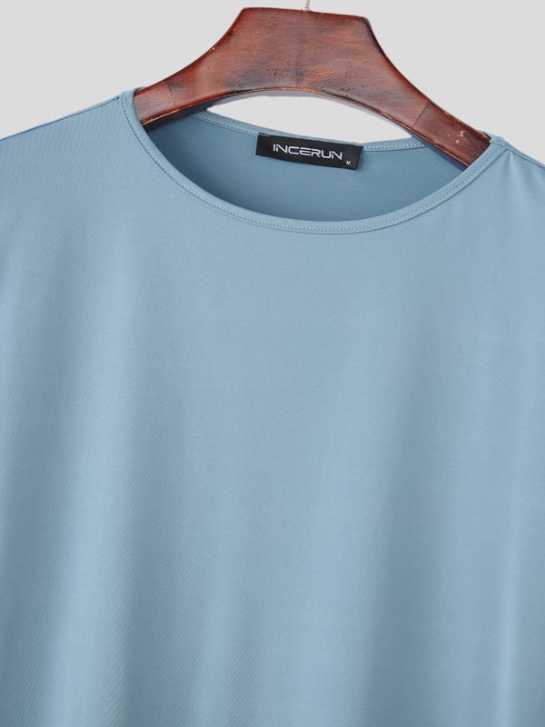 Men's Solid Color Knit Long Sleeve T-shirt SKUL42797