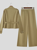 Men's Deconstructed Padded Shoulder Casual Two Pieces Outfit SKUL37230