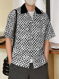 Mens Dice Print Contrast Revere Collar Shirt SKUK15502
