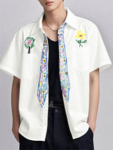 Mens Floral Print Casual Short Sleeve Shirt SKUL08521