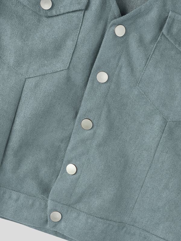 Men's Avant-Garde Faux Suede Cropped Two Pieces Outfit SKUL78315