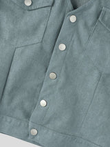 Men's Avant-Garde Faux Suede Cropped Two Pieces Outfit SKUL78315