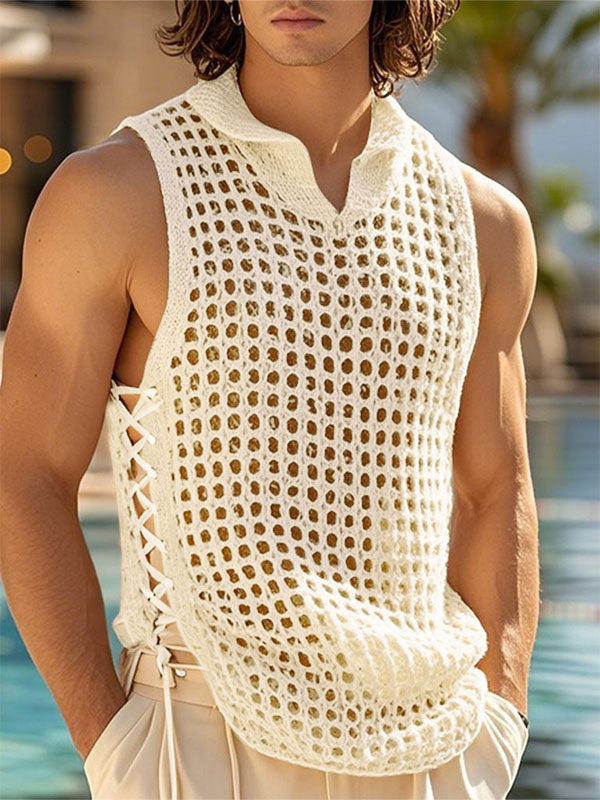 Mens Sheer Mesh Hollow Casual Tank SKUL17893