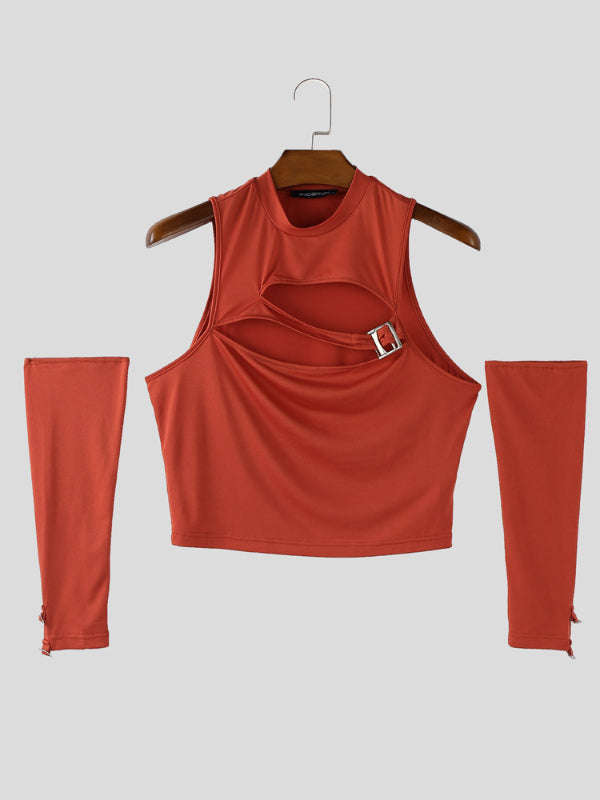 Men's Cut Cropped Sleeveless T-Shirt SKUL21584