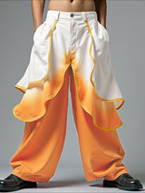 Mens Ruffled Patchwork Gradient Color Pant SKUL24622