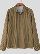 Men's Stripe Ribbon Long Sleeve Shirt SKUL47905