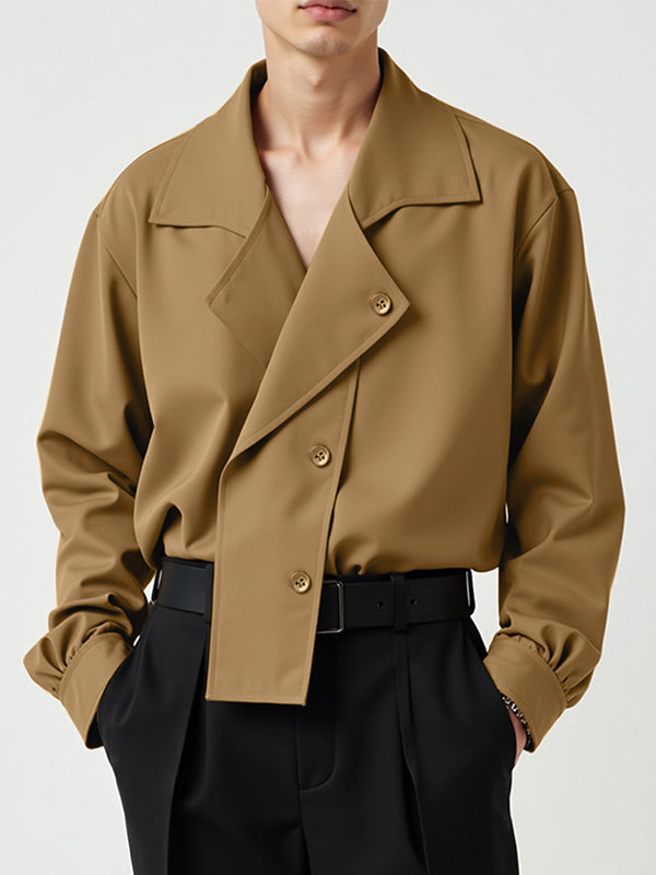 Mens Solid Color Casual Long Sleeve Shirt SKUL08417