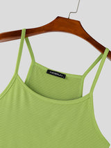 Mens Solid Color Knit Casual Tank SKUL18717