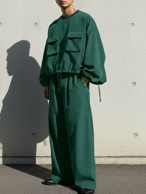 Men's 3D Pocket Drawstring Two Pieces Outfit SKUL41648