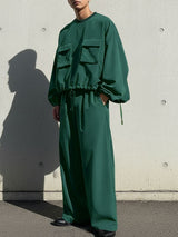 Men's 3D Pocket Drawstring Two Pieces Outfit SKUL41648