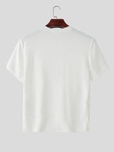 Men's Solid Color Knit Short Sleeve Shirt SKUL22811