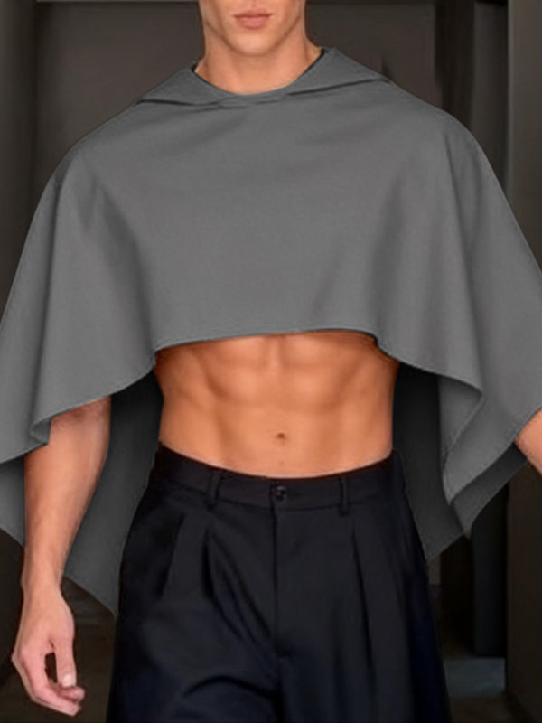 Men's Solid Color Irregular Design Cloak SKUL42503
