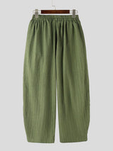 Men's Solid Color Textured Wide Leg Casual Pant SKUL56225