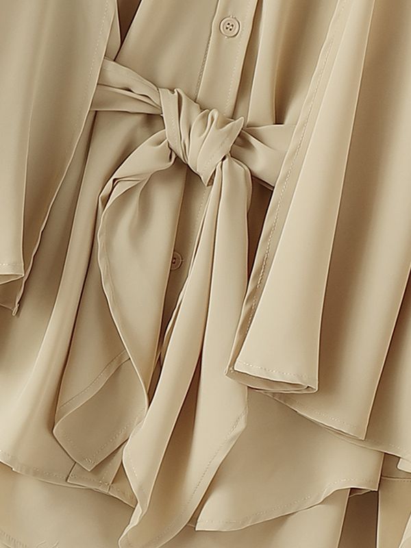 Men's Cape Patchwork Faux Two-Piece Long Sleeve Shirt SKUL32882